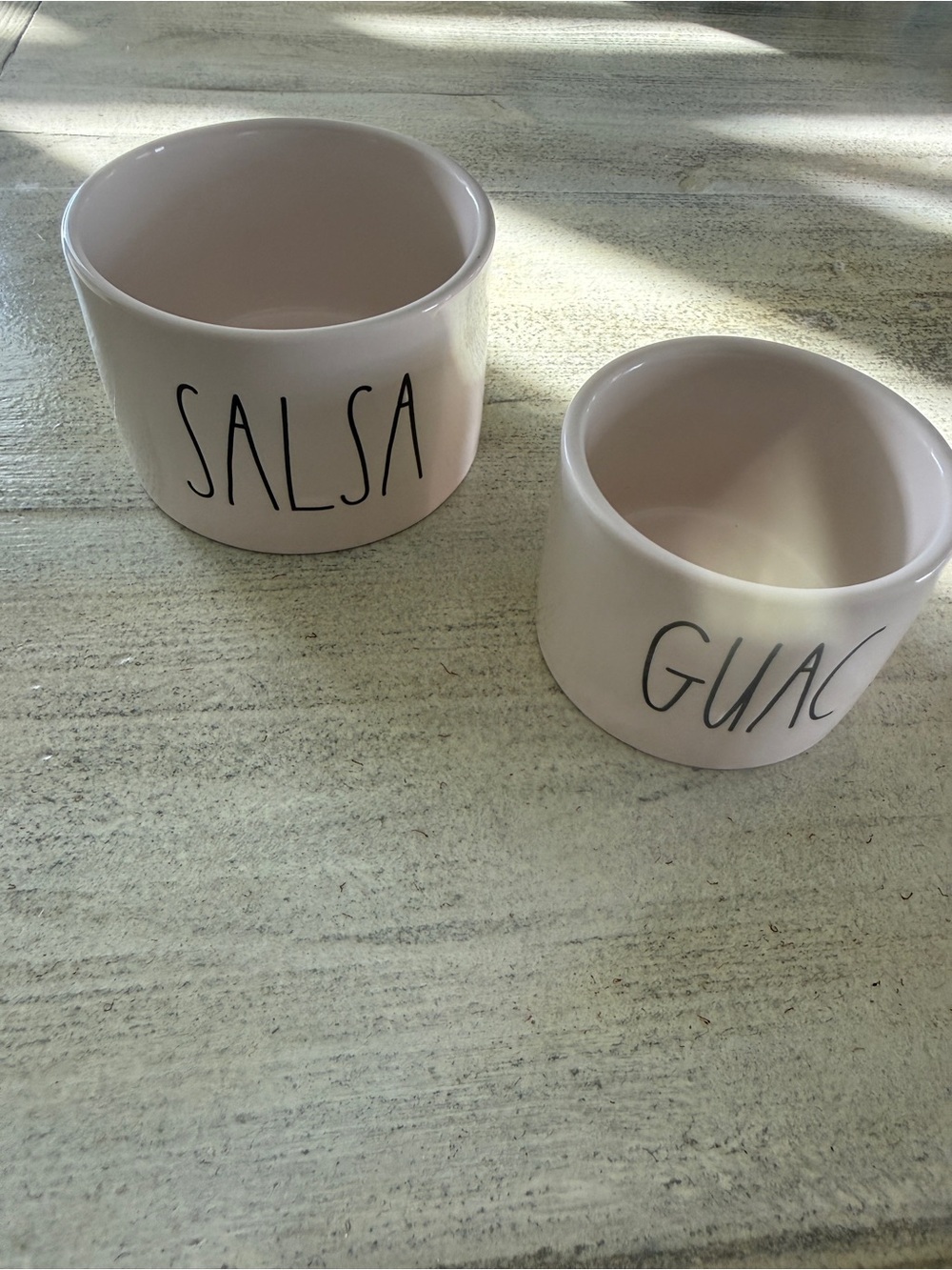Rae Dunn Ceramic SALSA & GUAC Serving Bowls — Off-White